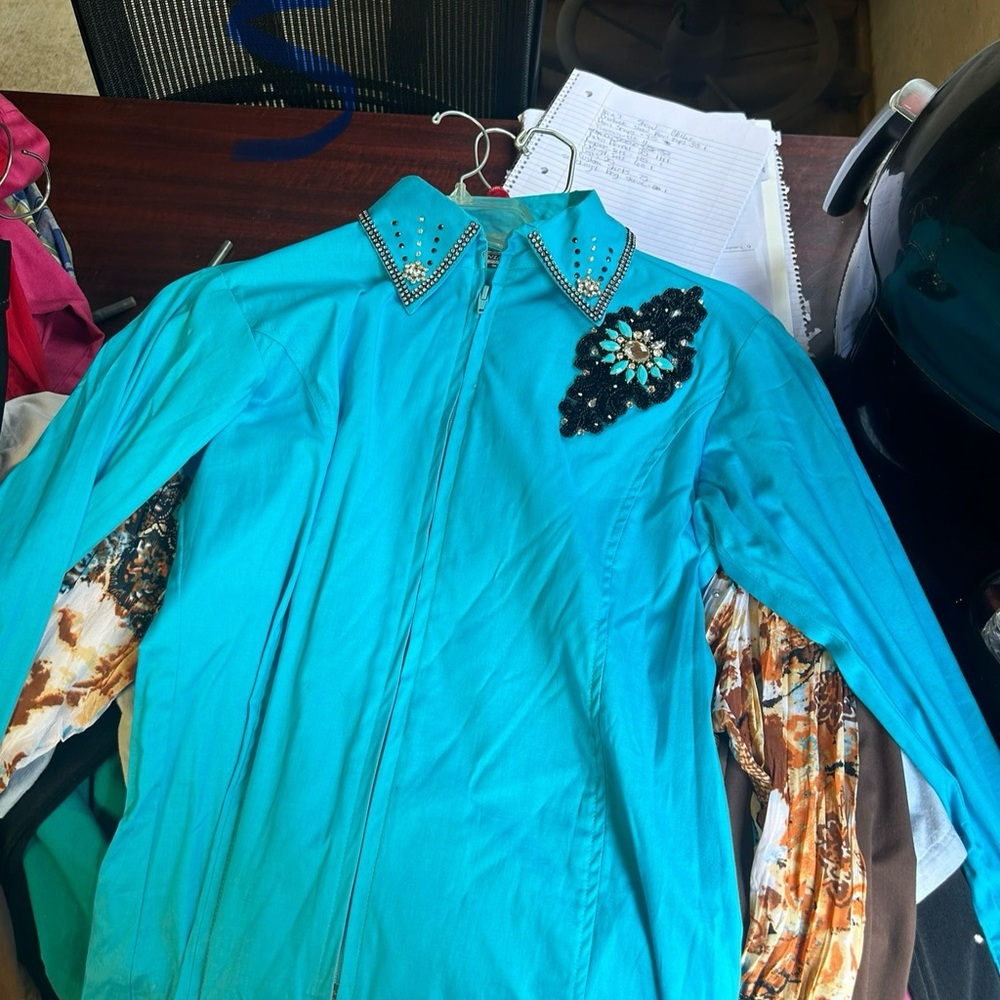 Embellished Turquoise Women's Top